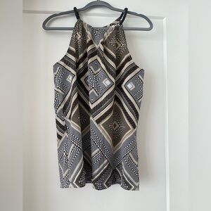 H&M Black and White Geometric Tank Top